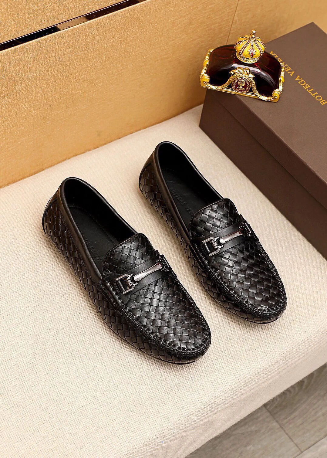 Men's men's shoes 💰500 💐 BV men's slip-on shoes® [BOTTEGA VENETA] official website counter new model, one-to-one mold opening ⚠Italian calfskin purely hand-woven ➕cow 🐂 leather lining. Driving slip-ons, available at counters, sizes 38～44 (45🉑️customized)